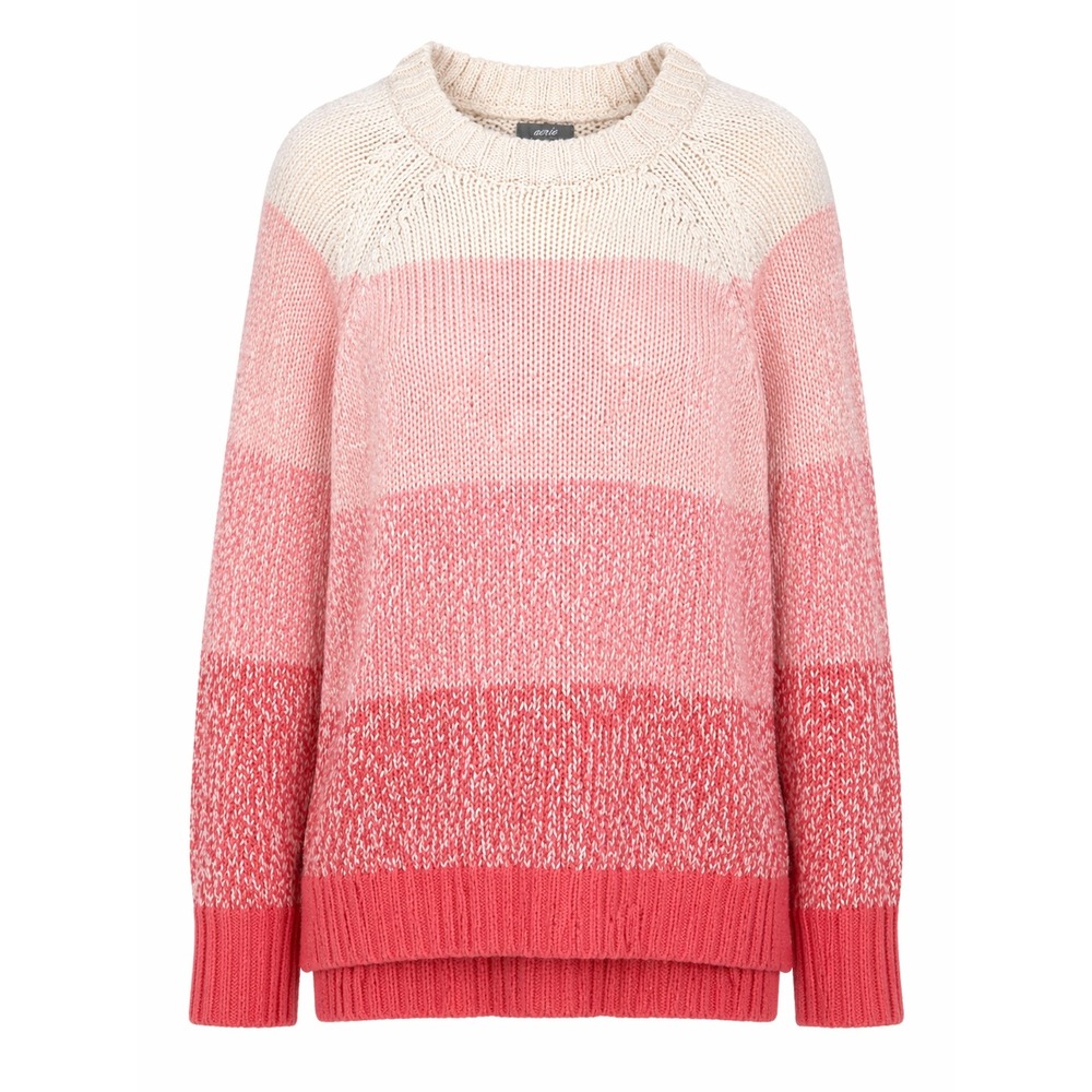 Aerie Sweater Womens Small Pink Ombre Chunky Knit Crewneck Cozy Soft